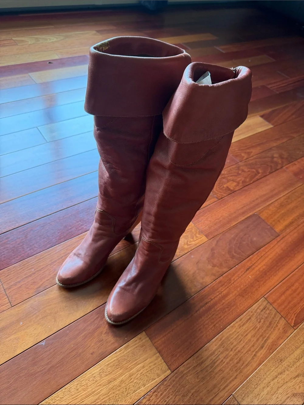The Wild Pair Leather Riding Boots Over the Knee Cuff Cowgirl Western Bohemian